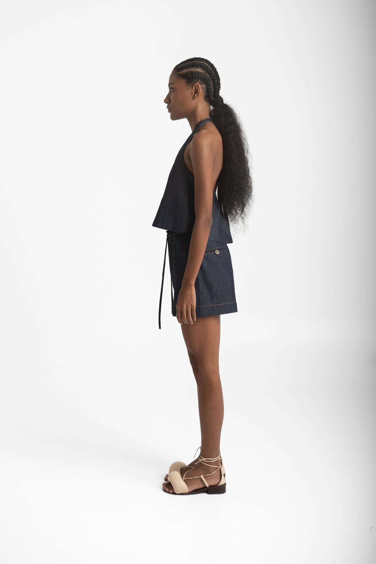 emma denim halter top